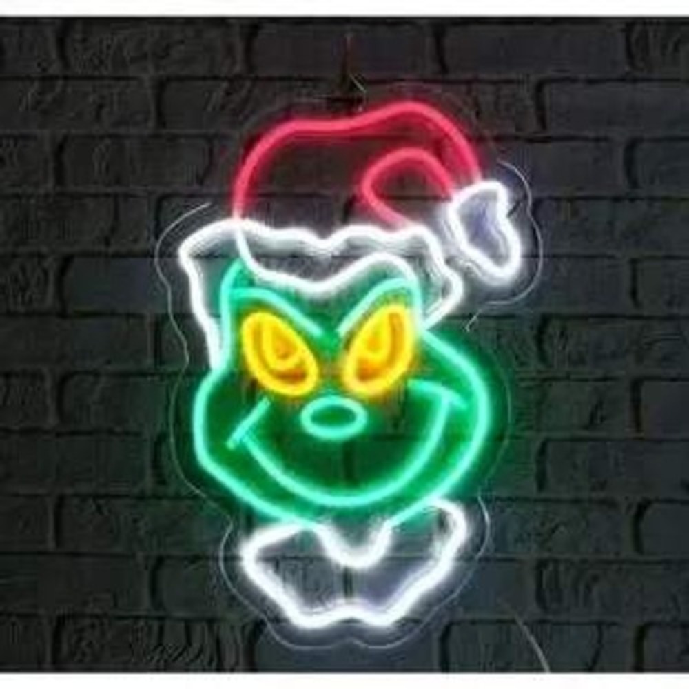 Dr Seuss The Grinch Neon Light Wall Decor Christmas LED Sign Battery Operated